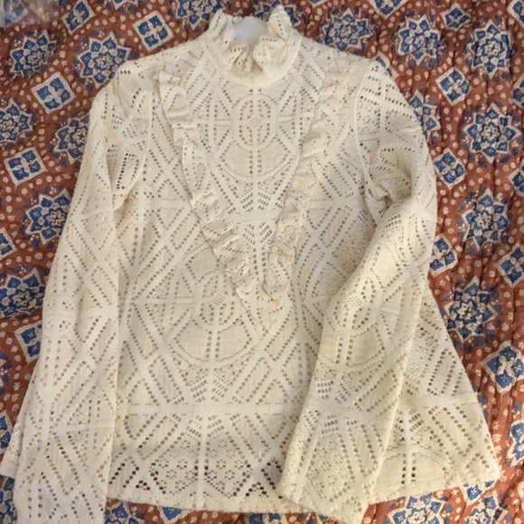 See By Chloe Sweaters - See by Chloe Stunning White winter eyelet blouse sweater